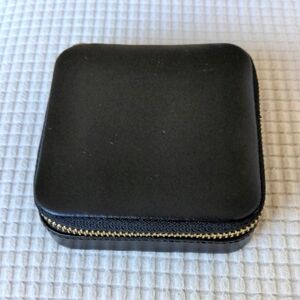 New Mejuri Jewelry Box Travel Case In Black Genuine Leather